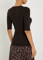 Gabriela Hearst Amari Pointelle Wool top Dark Brown