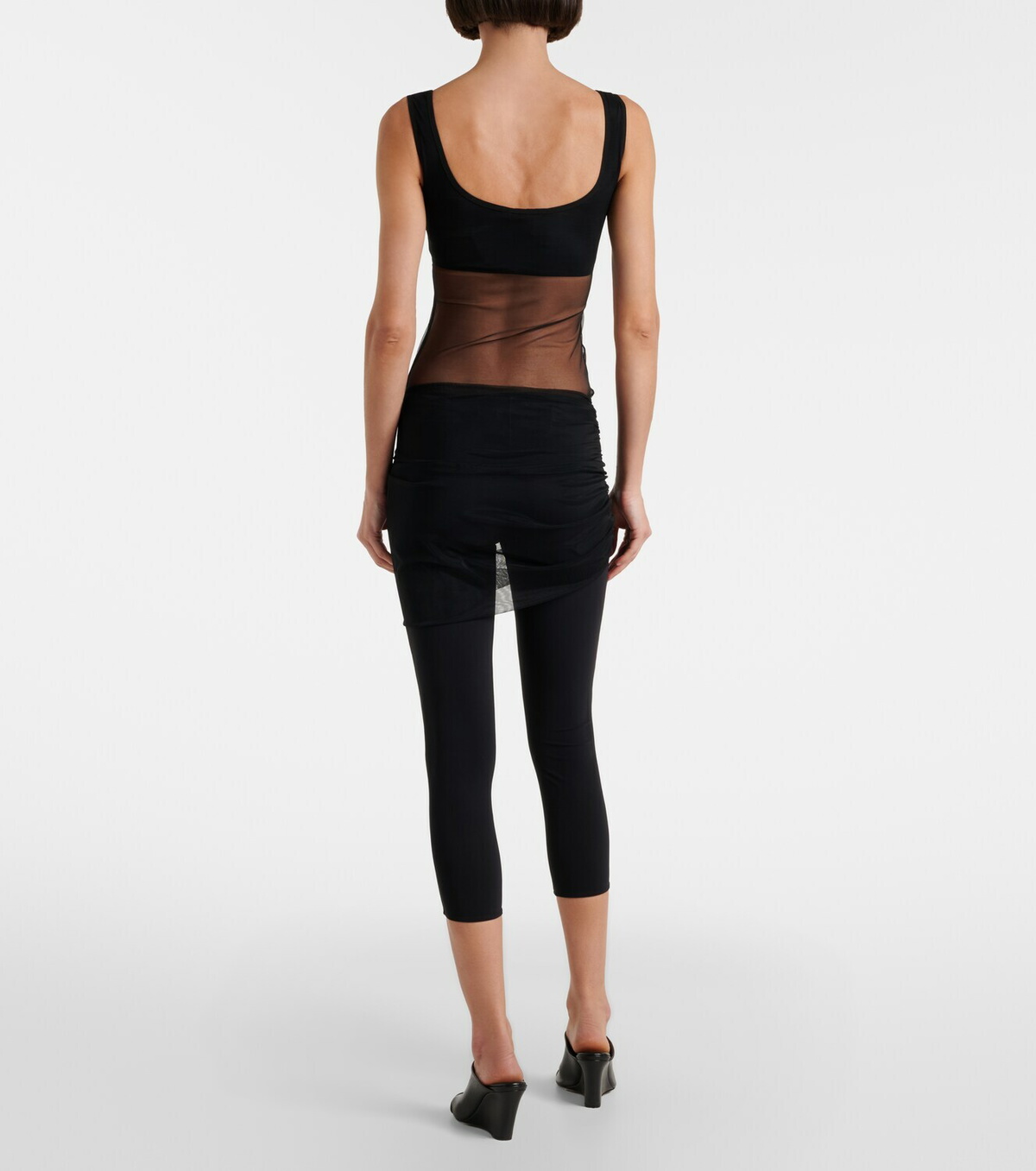 Nensi Dojaka Cropped tulle-trimmed leggings