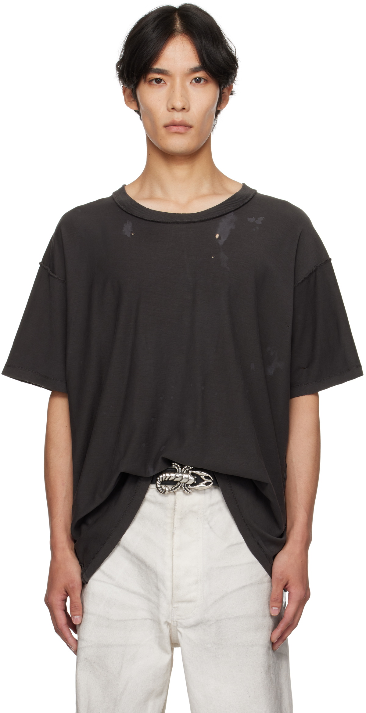 ALEXANDER DIGENOVA Gray Bleach T-shirt