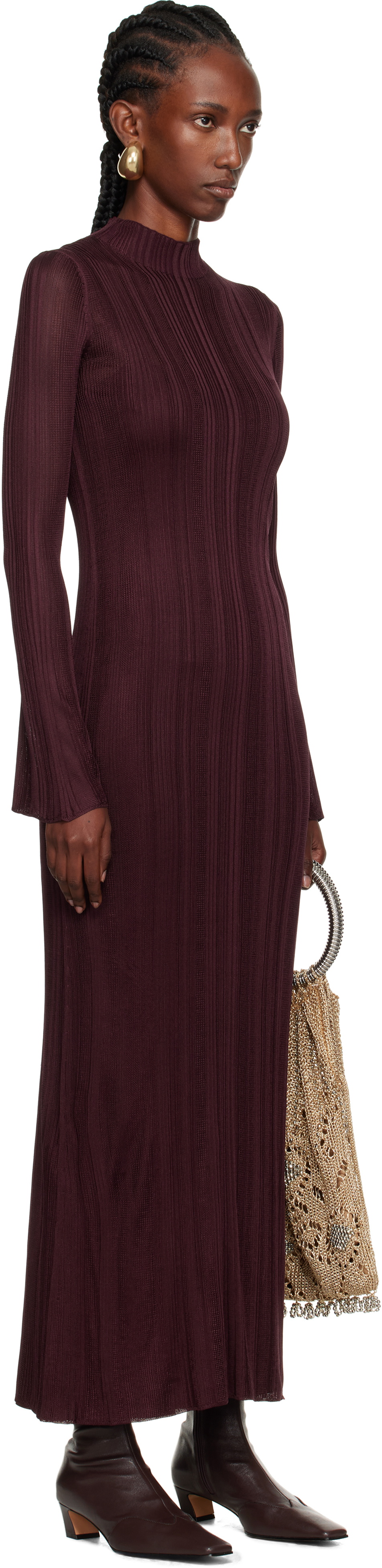 Gabriela Hearst Burgundy Atira Maxi Dress