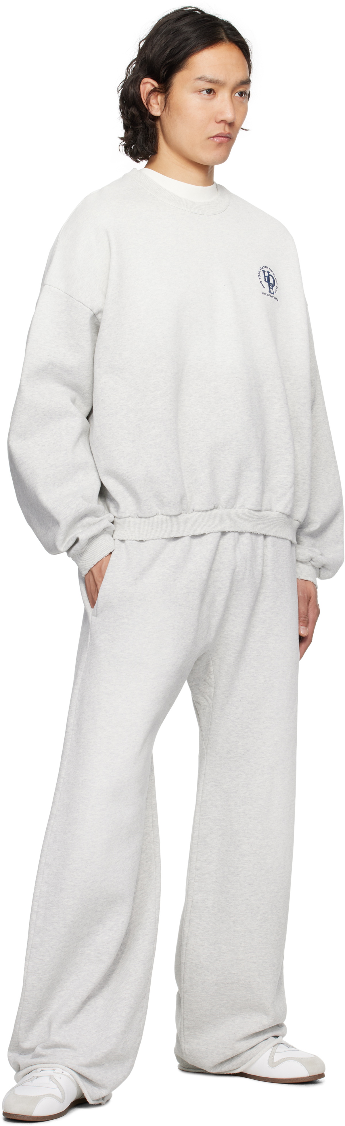 Alexander Wang Gray Logo Oversized Cotton Terry Sweatshirt