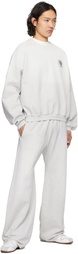 Alexander Wang Gray Logo Oversized Cotton Terry Sweatshirt