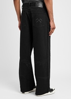 Warren Lotas Embroidered Straight-leg Jeans Black