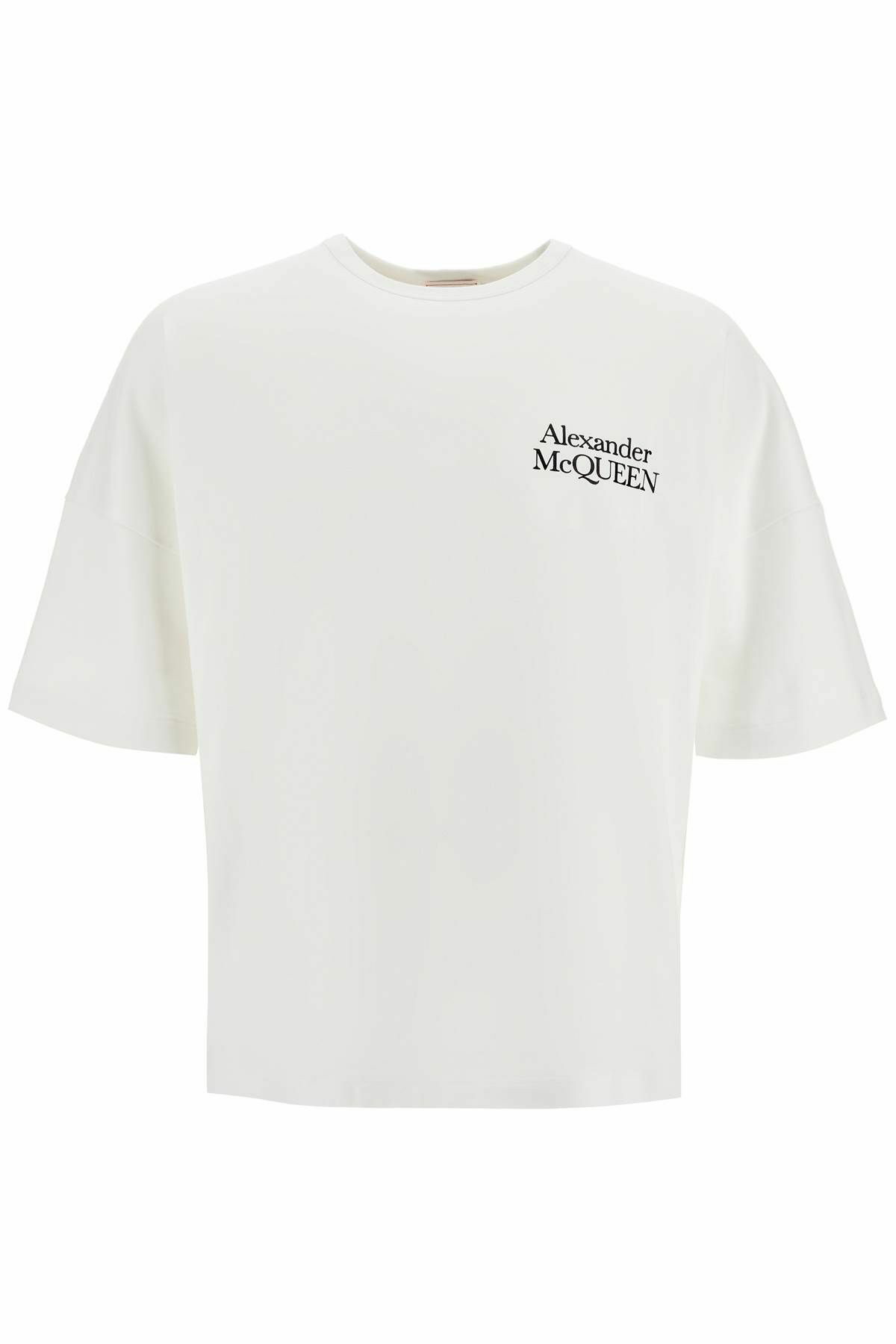 Tシャツ・カットソー ALEXANDER MCQUEEN WHITE OVERSIZED T-SHIRT WITH LOGO ALEXANDER MCQUEEN oversized logo t White Alexander McQueen