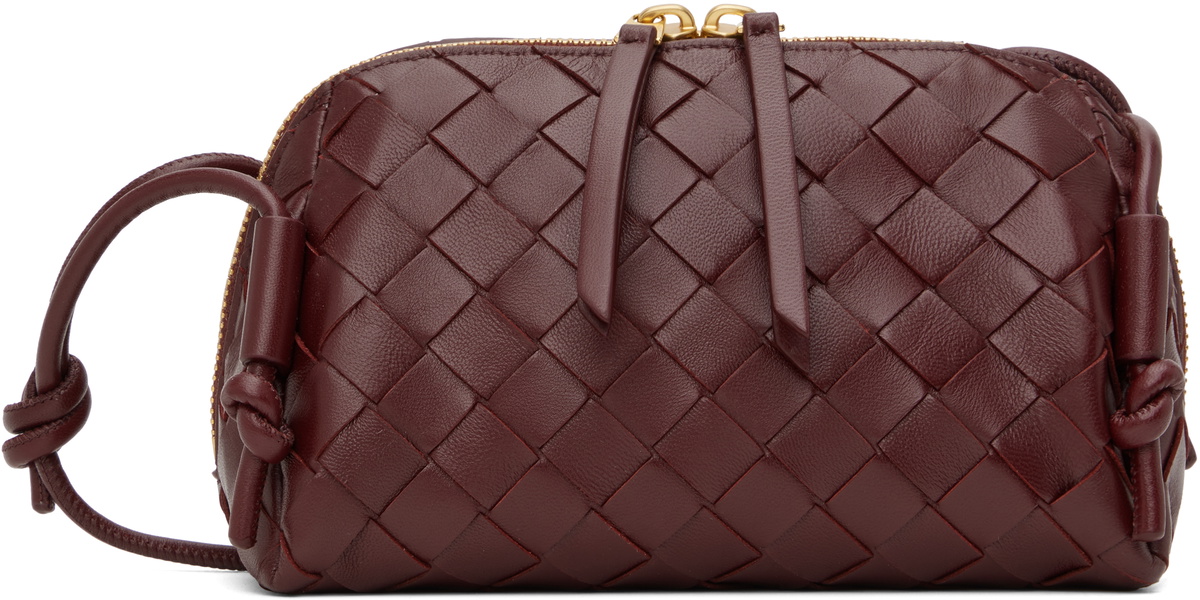 Bottega Veneta Burgundy Intrecciato Concert Bag Bottega Veneta
