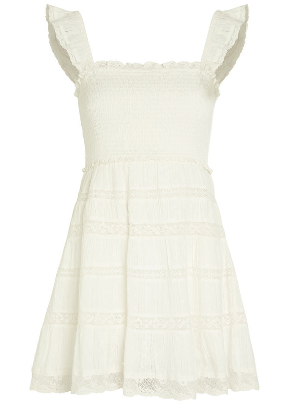 Photo: Loveshackfancy Colbera Lace-trim Cotton Mini Dress White