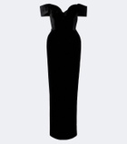 Rachel Gilbert Ryn off-shoulder velvet corset gown