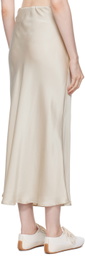 Silk Laundry Beige Bias-Cut Maxi Skirt