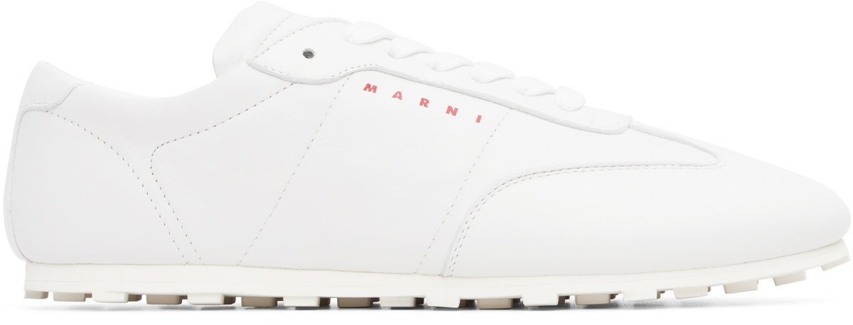 Marni White Nappa Leather Softy Soccer Sneakers