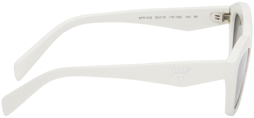 PRADA サングラス ホワイト Prada Eyewear White Angular Butterfly Sunglasses Prada