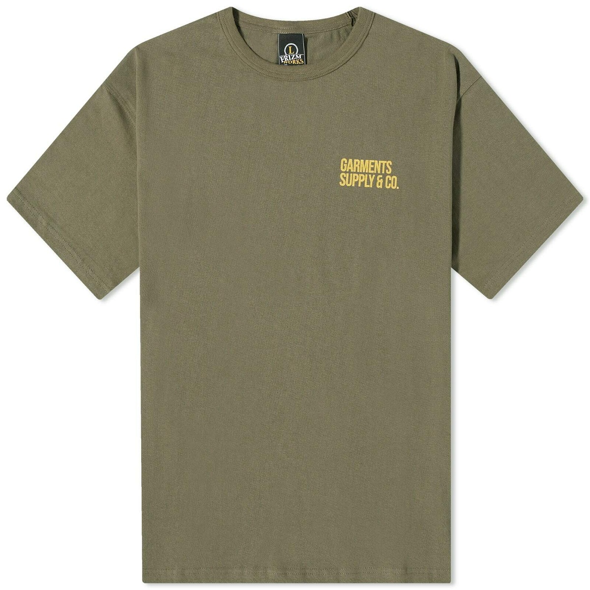FrizmWORKS Men's Service Label T-Shirt in Olive FrizmWORKS