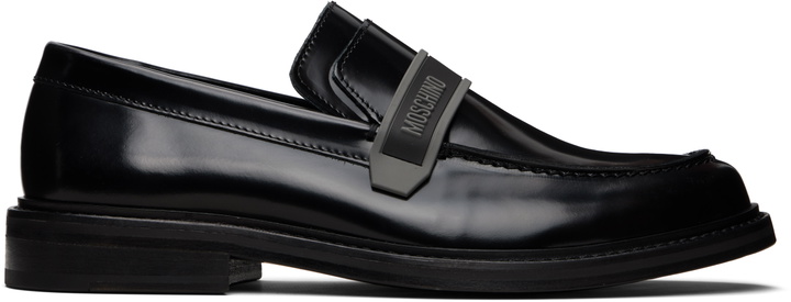 Photo: Moschino Black Rubber College Loafers