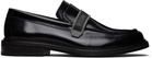Moschino Black Rubber College Loafers