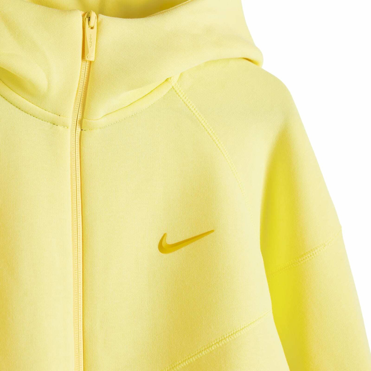 Nike x Nocta Tech Fleece Full Zip Hoody in Citron/Sulfer