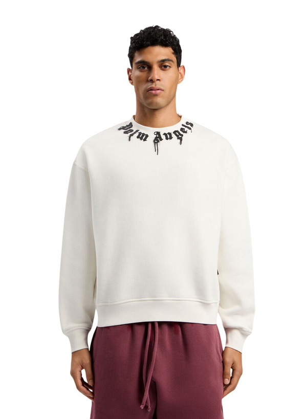 Photo: Palm Angels Neck Logo Reg Crew Sweatshirt