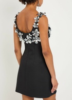 Emilia Wickstead Einna Embellished Crepe Mini Dress Black