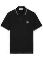 Stone Island Piqué Cotton Polo Shirt Black