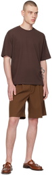 AURALEE Brown Crewneck T-Shirt