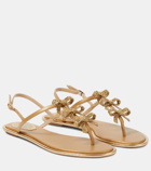 Rene Caovilla Bow-detail leather thong sandals