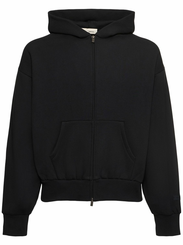 Photo: FEAR OF GOD ESSENTIALS Classic Fit Logo Cotton Blend Zip Hoodie