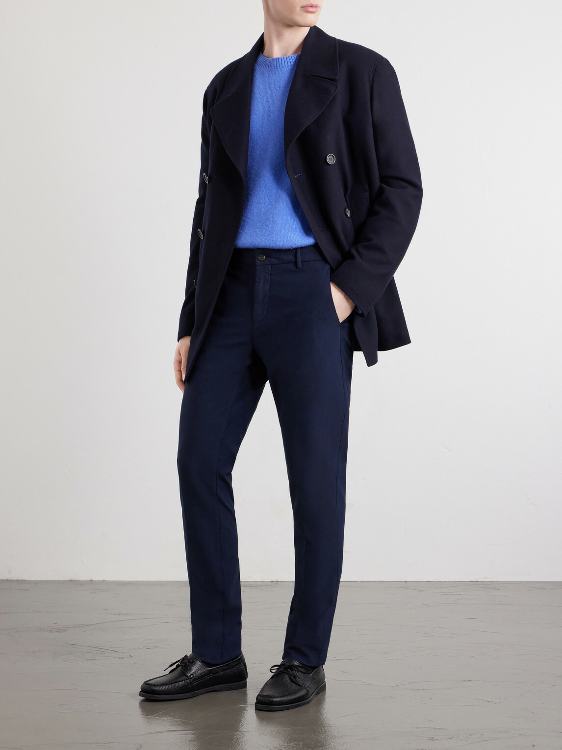 Eleventy - Straight-Leg Cotton-Blend Twill Chino - Blue