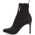 Valentino Black Valentino Garavani VLTN Sock Boots