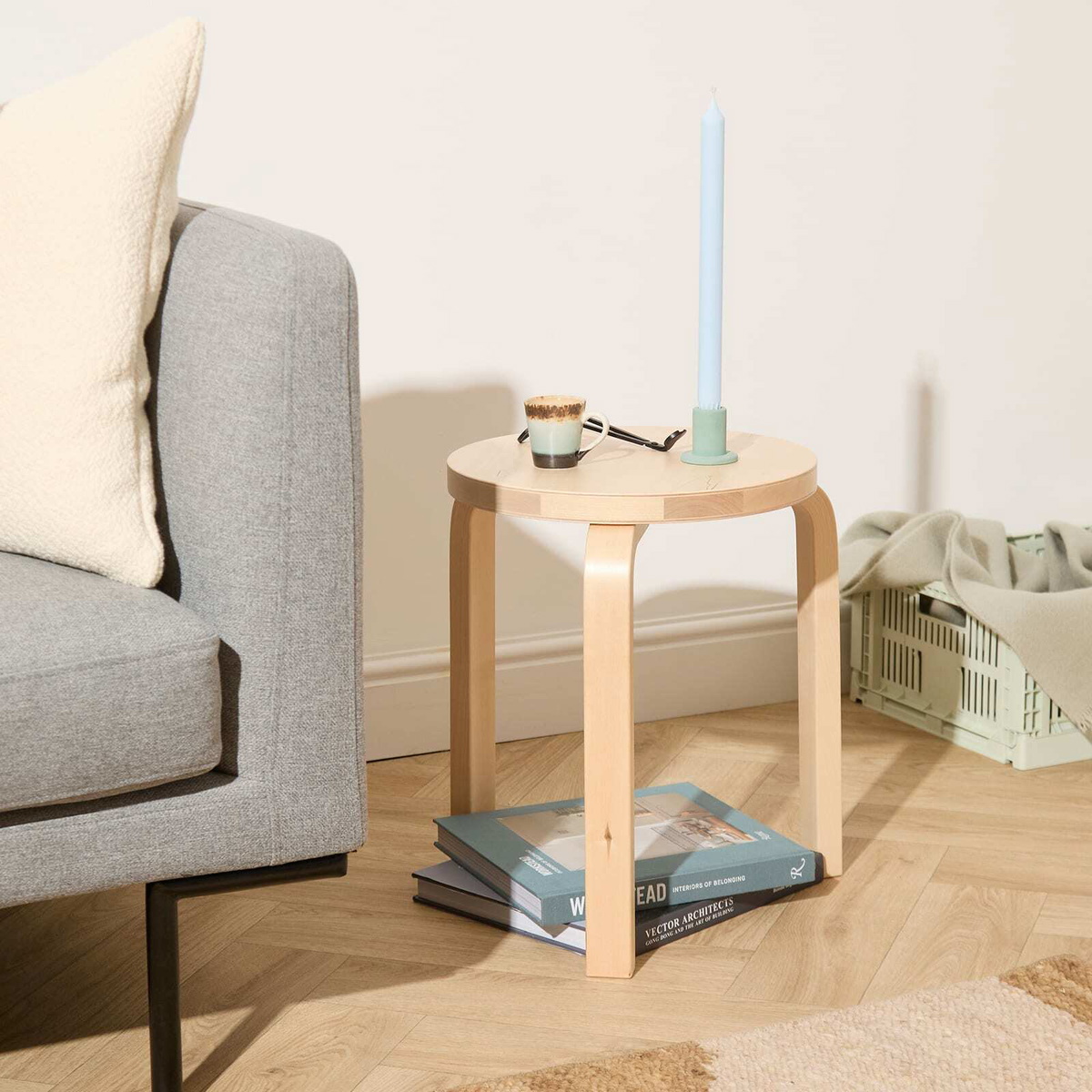 HAY Concrete Tube Candleholder in Emerald Green 