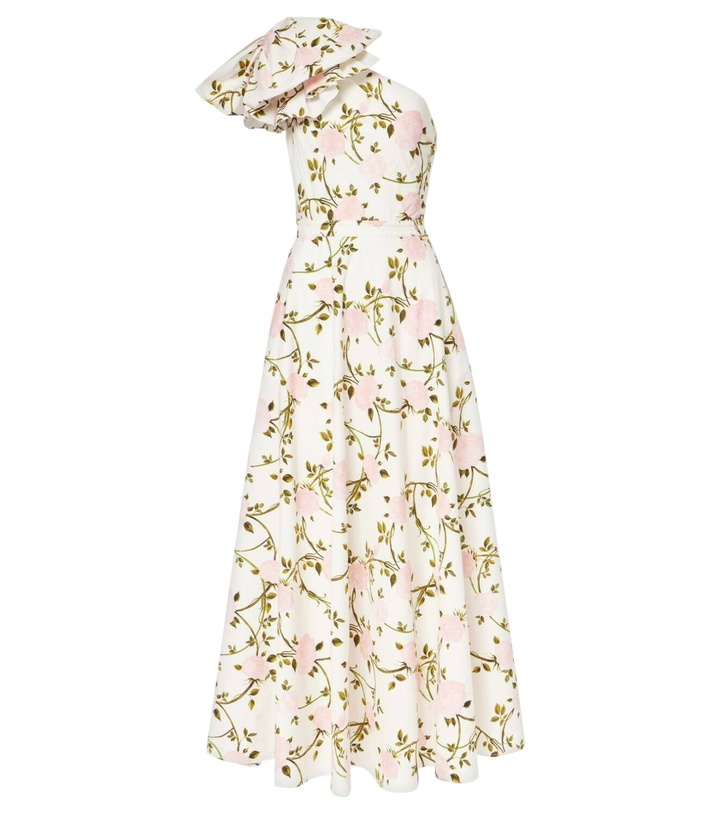 Photo: Giambattista Valli One-shoulder ruffled cotton cocktail dress