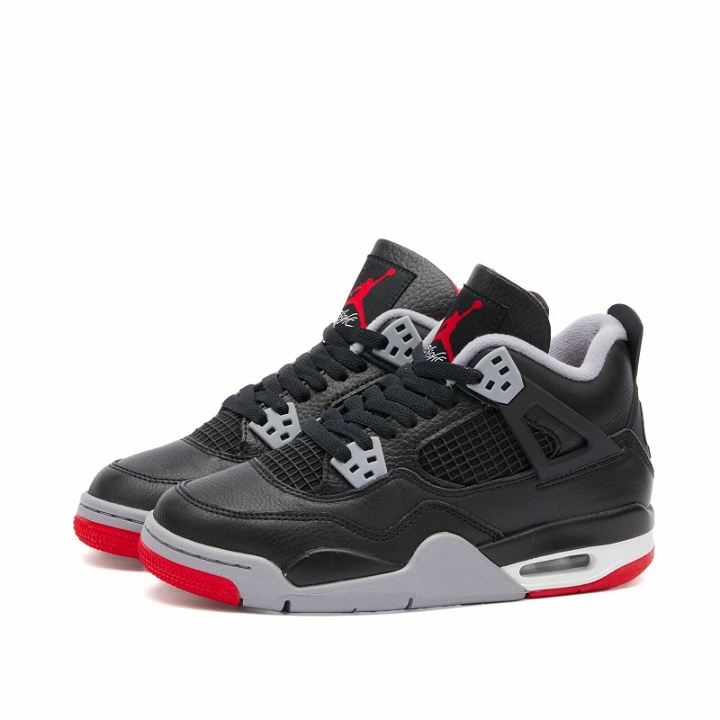 Photo: Air Jordan 4 Retro W "Bred Reimagined" Sneakers in Black/Fire Red/Summit White