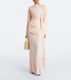 De La Vali Perisa draped caped jersey maxi dress