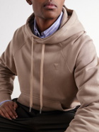 AMI PARIS - Logo-Embossed Cotton-Jersey Hoodie - Neutrals