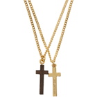 Dsquared2 Gold Wood Jesus Necklace