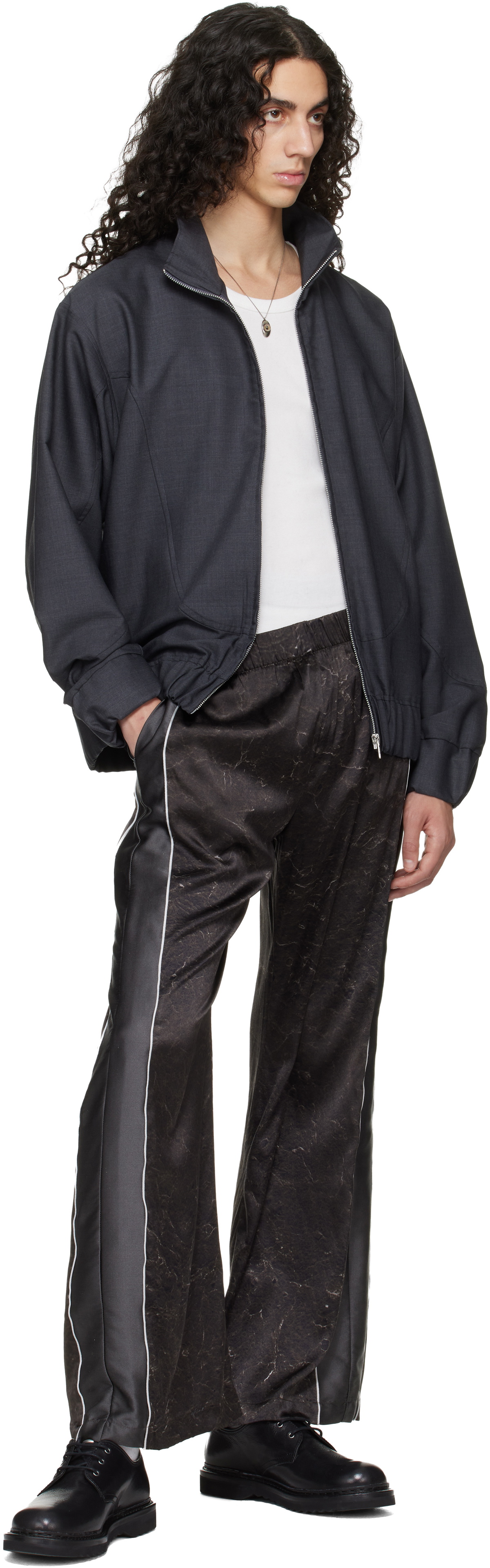 Serapis Gray Wool Track Jacket