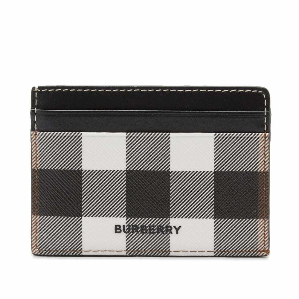 Burberry Sandon Check Leather Card Case Dark Birch Brown