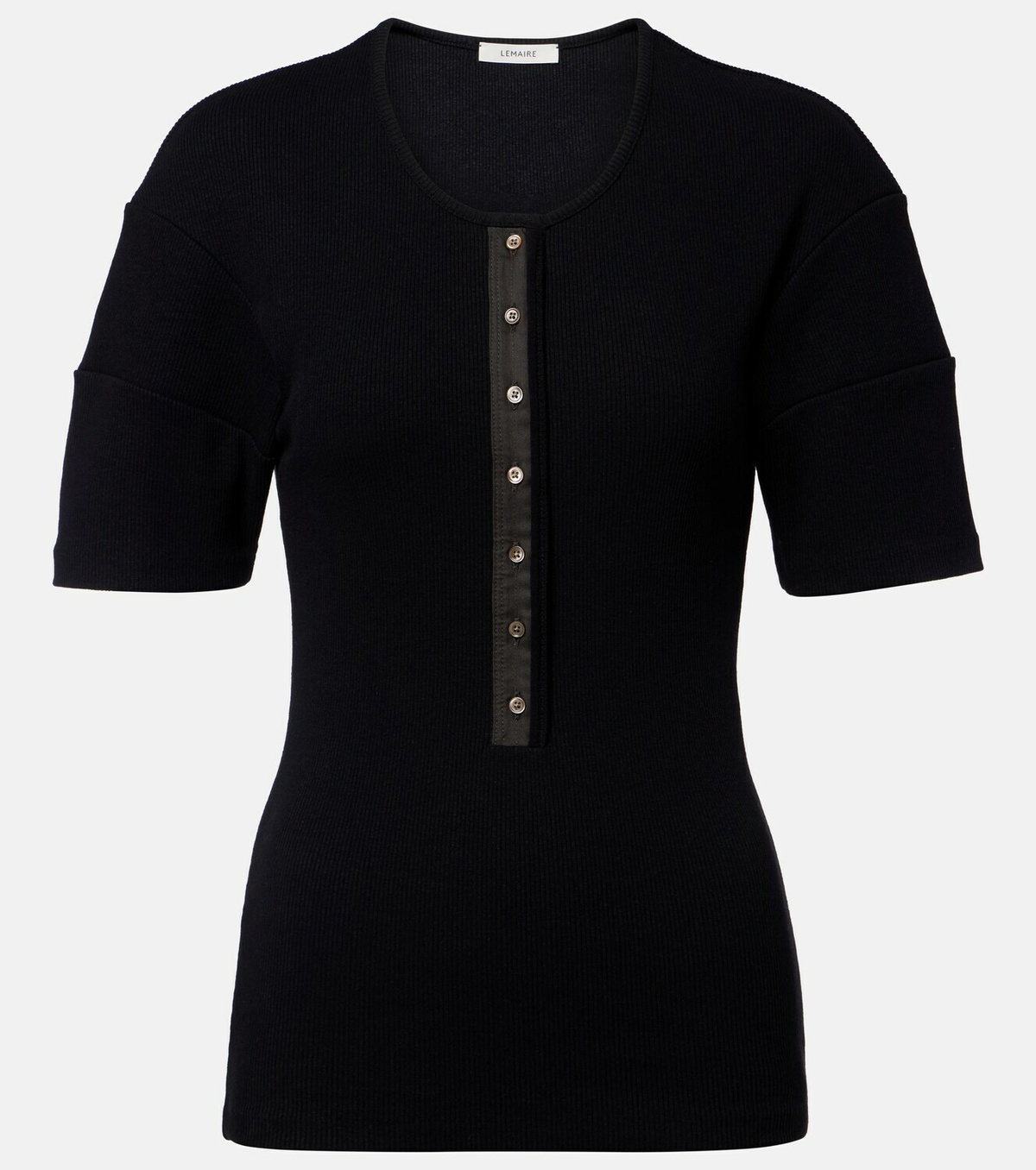Lemaire Cotton and linen Henley shirt