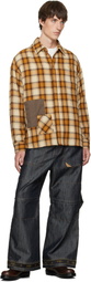 We11done Yellow Repaired Checked Shirt