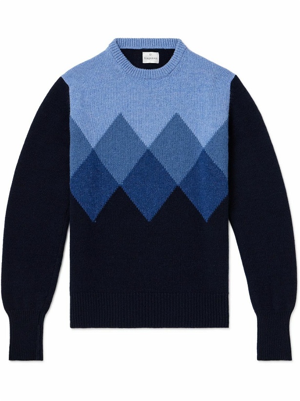 Photo: Kingsman - Argylle Jacquard-Knit Wool Sweater - Blue