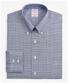 Brooks Brothers Men's Stretch Madison Relaxed-Fit Dress Shirt, Non-Iron Royal Oxford Button-Down Collar Glen Plaid | Navy