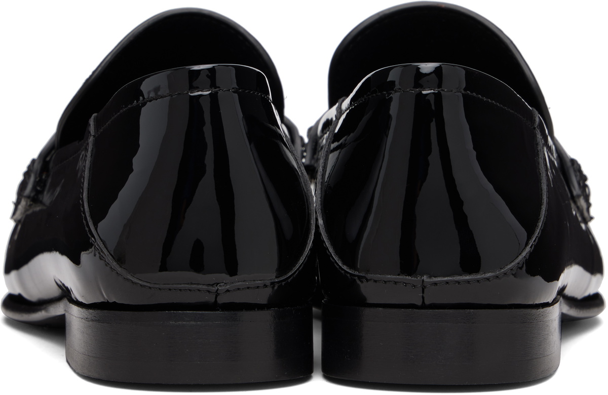 Versace Black Calf Leather Loafers
