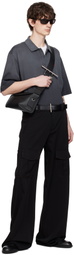 McQueen Black T-Bar Sling Bag