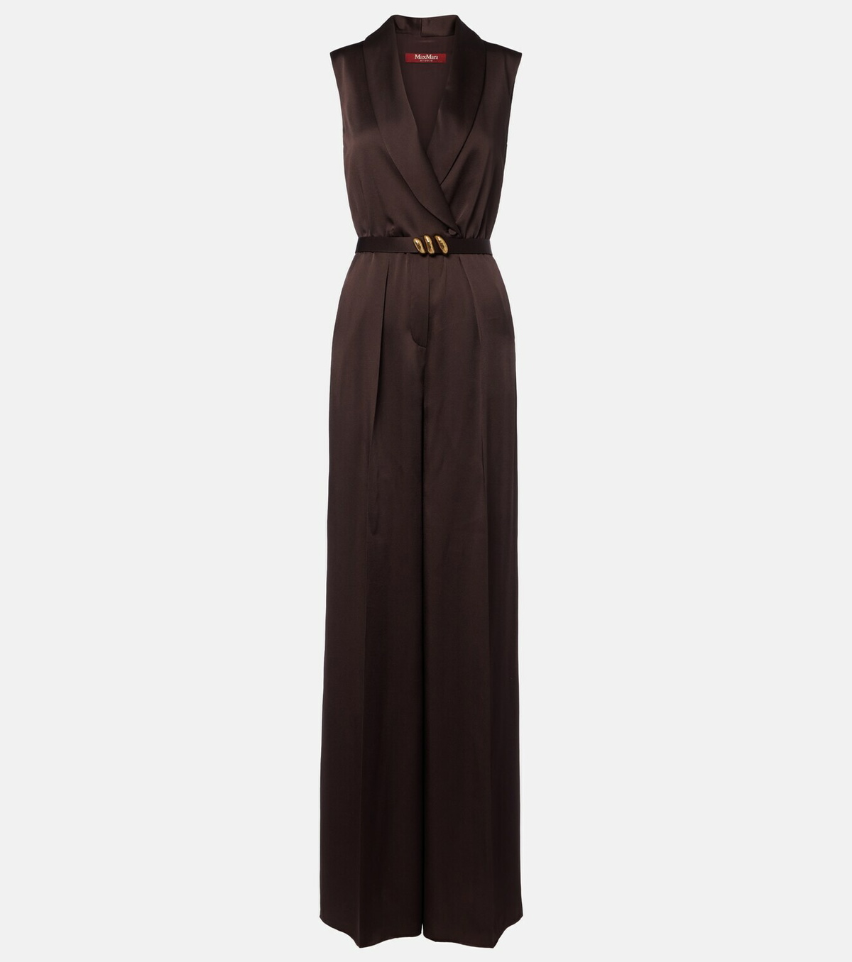 Max Mara Belted satin jumpsuit