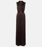 Max Mara Belted satin jumpsuit
