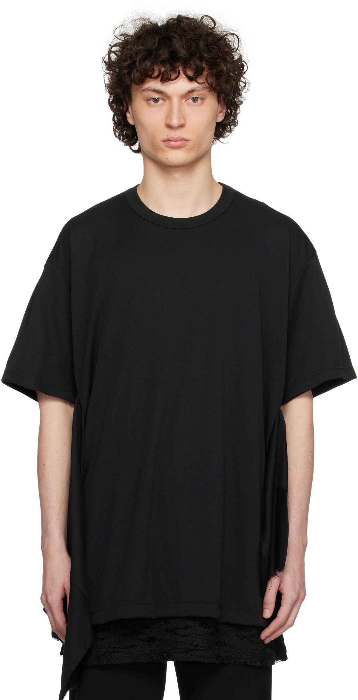 Comme des Garçons Homme Plus Black Polyester Piqué T-shirt