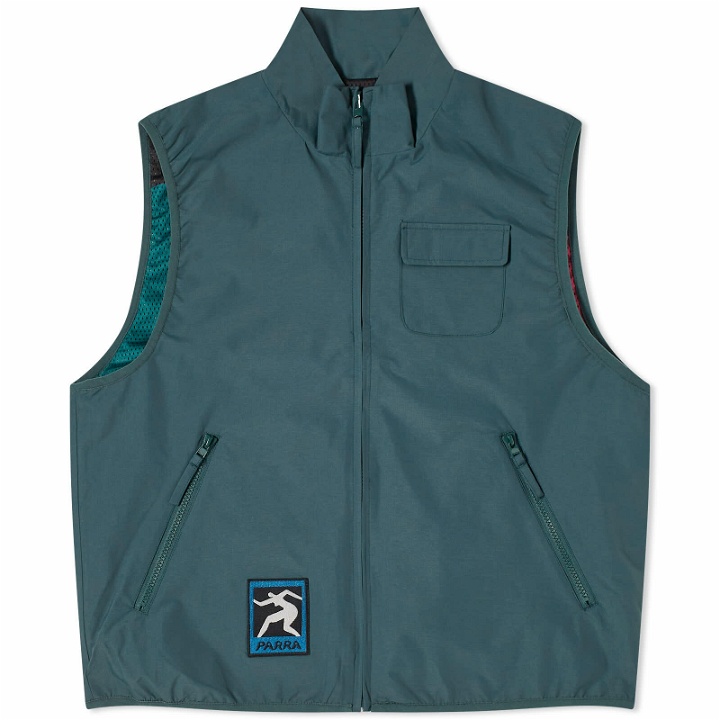 Photo: By Parra Men's Ghost Cave Reversible Vest in Green