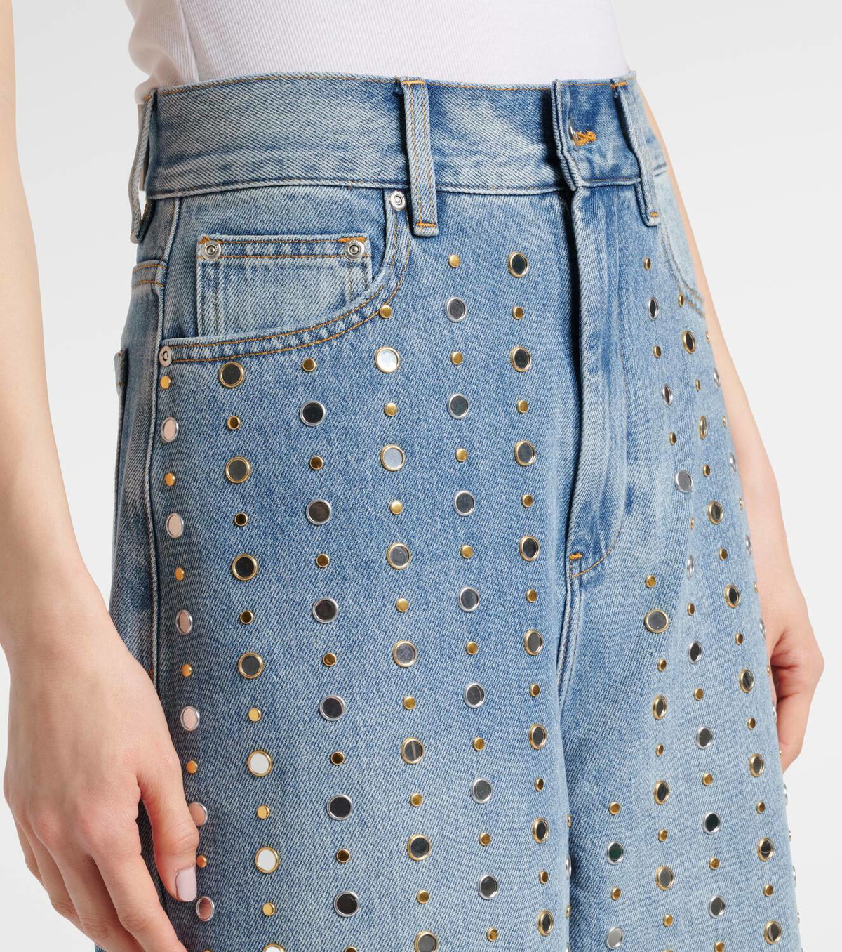 Xu Zhi Embellished wide-leg jeans