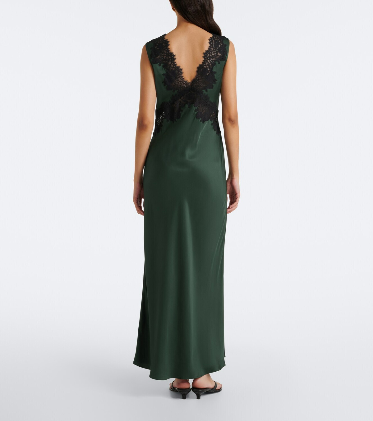 Rixo Lysandra lace-trimmed satin midi dress