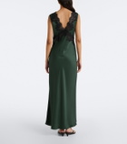 Rixo Lysandra lace-trimmed satin midi dress