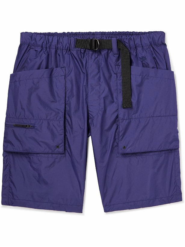 Photo: Goldwin - Straight-Leg Belted ECOPET® Ripstop Cargo Shorts - Blue