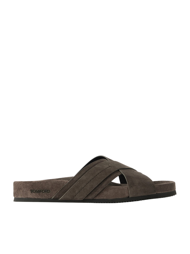 Photo: TOM FORD - Wicklow Suede Sandals - Gray