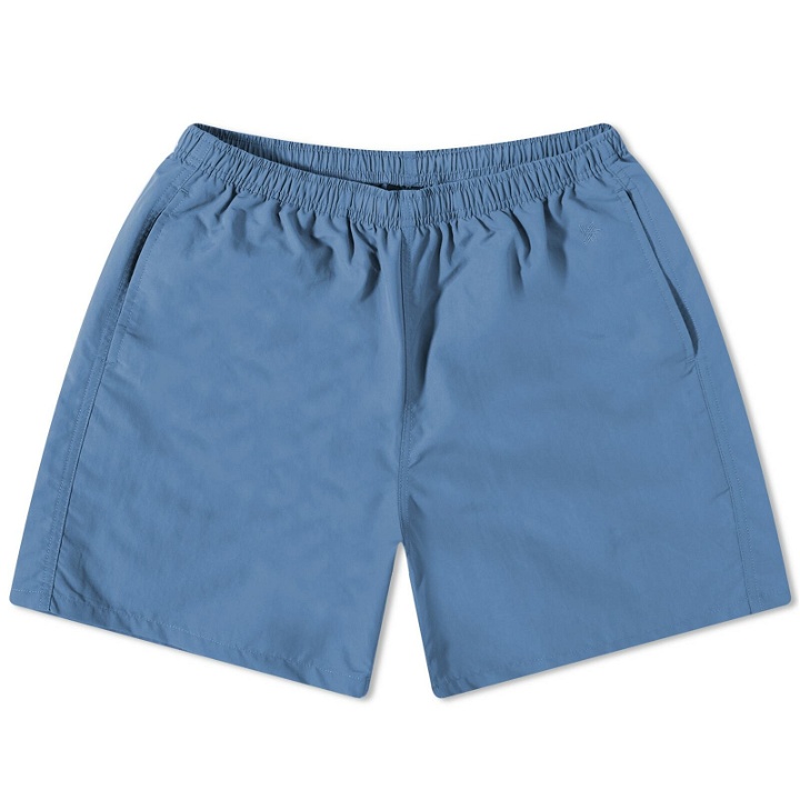 Photo: Goldwin Men's Nylon 5" Shorts in Horizon Blue